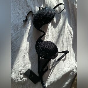 Perilla Black Sequin Bra